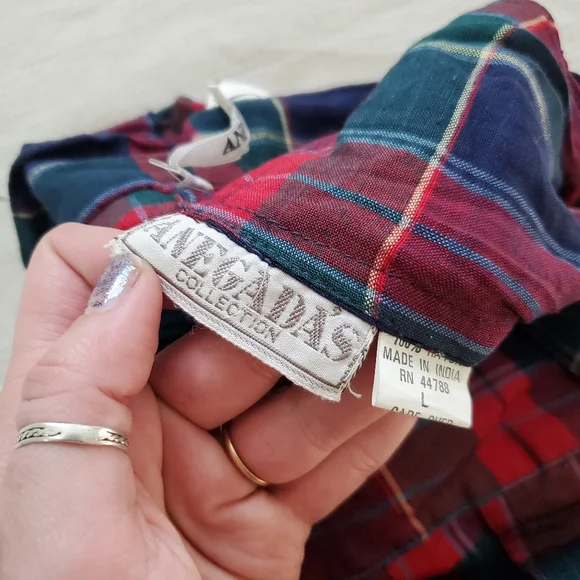 Vintage deadstock plaid tartan shorts high waisted women's large - Picture 9 of 11